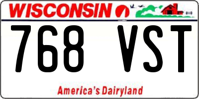 WI license plate 768VST