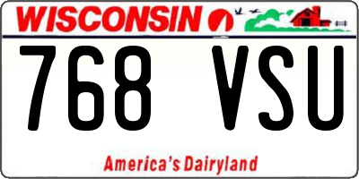 WI license plate 768VSU