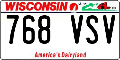 WI license plate 768VSV