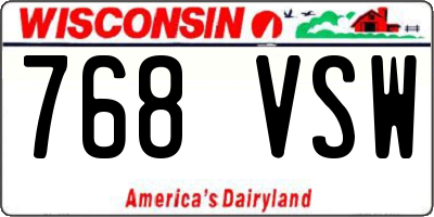 WI license plate 768VSW