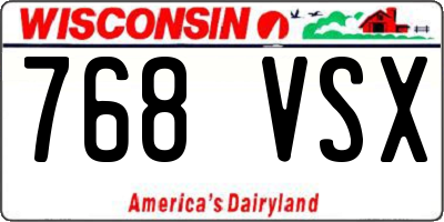 WI license plate 768VSX