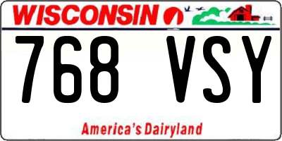 WI license plate 768VSY