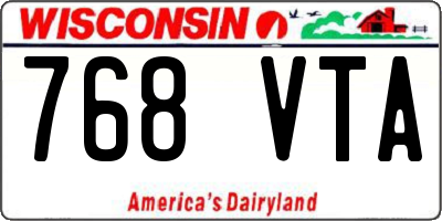 WI license plate 768VTA