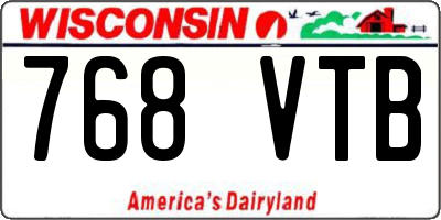 WI license plate 768VTB