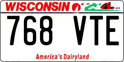 WI license plate 768VTE