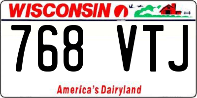 WI license plate 768VTJ