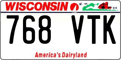 WI license plate 768VTK