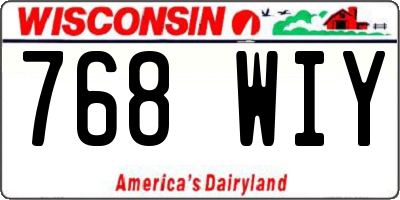 WI license plate 768WIY