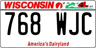 WI license plate 768WJC