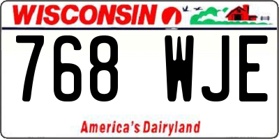 WI license plate 768WJE