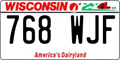 WI license plate 768WJF