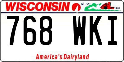 WI license plate 768WKI