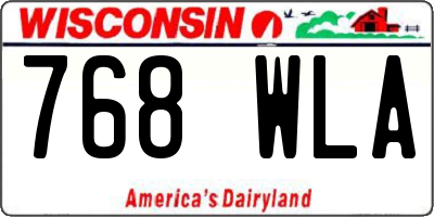WI license plate 768WLA