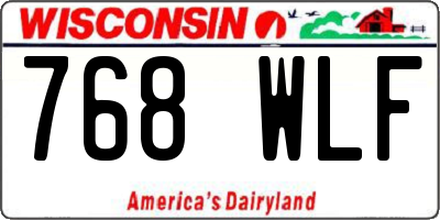 WI license plate 768WLF