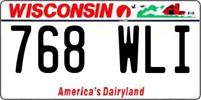 WI license plate 768WLI