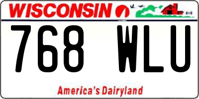 WI license plate 768WLU