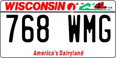 WI license plate 768WMG