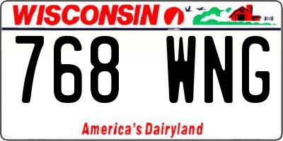 WI license plate 768WNG