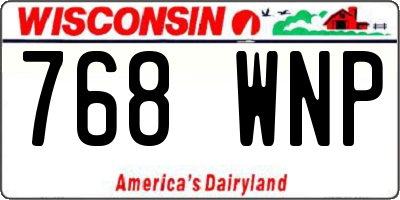 WI license plate 768WNP