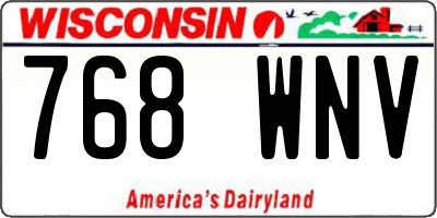 WI license plate 768WNV