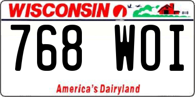 WI license plate 768WOI