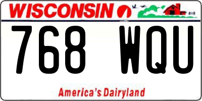 WI license plate 768WQU
