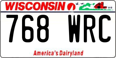WI license plate 768WRC