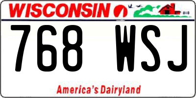 WI license plate 768WSJ