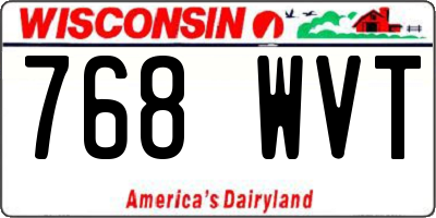 WI license plate 768WVT