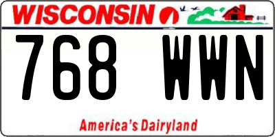 WI license plate 768WWN