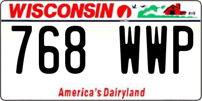 WI license plate 768WWP