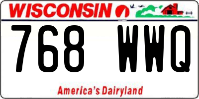 WI license plate 768WWQ