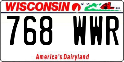 WI license plate 768WWR