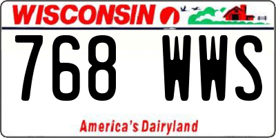 WI license plate 768WWS
