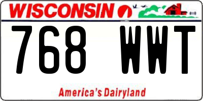 WI license plate 768WWT