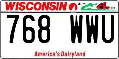 WI license plate 768WWU