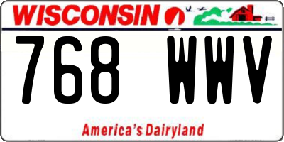 WI license plate 768WWV