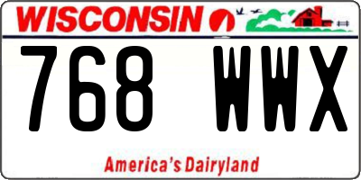 WI license plate 768WWX