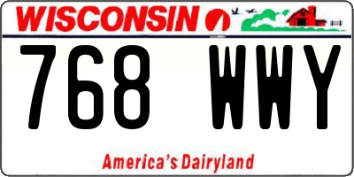 WI license plate 768WWY