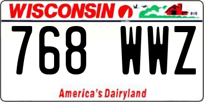 WI license plate 768WWZ
