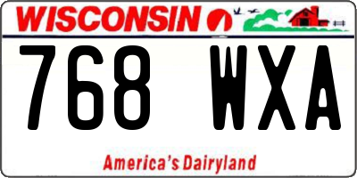 WI license plate 768WXA