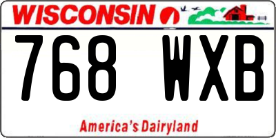 WI license plate 768WXB