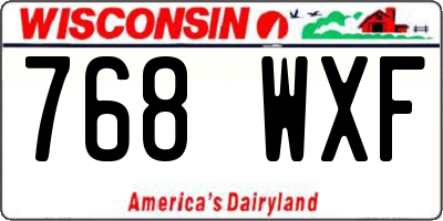 WI license plate 768WXF