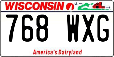 WI license plate 768WXG