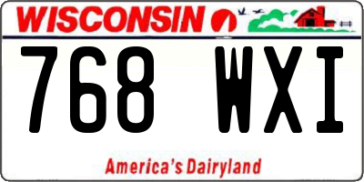WI license plate 768WXI