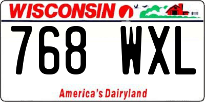 WI license plate 768WXL