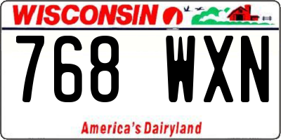 WI license plate 768WXN