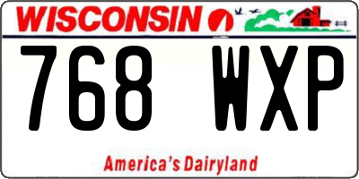 WI license plate 768WXP