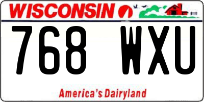 WI license plate 768WXU