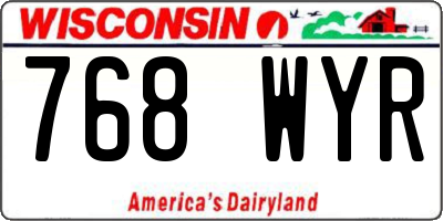 WI license plate 768WYR